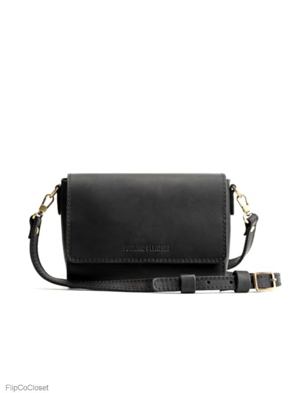 Full-Grain Leather Crossbody Bag Mini Adjustable Strap Magnetic Closure